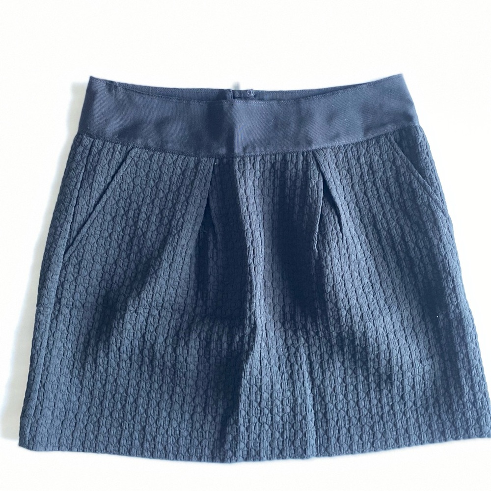 LOFT Black Textured Mini Skirt